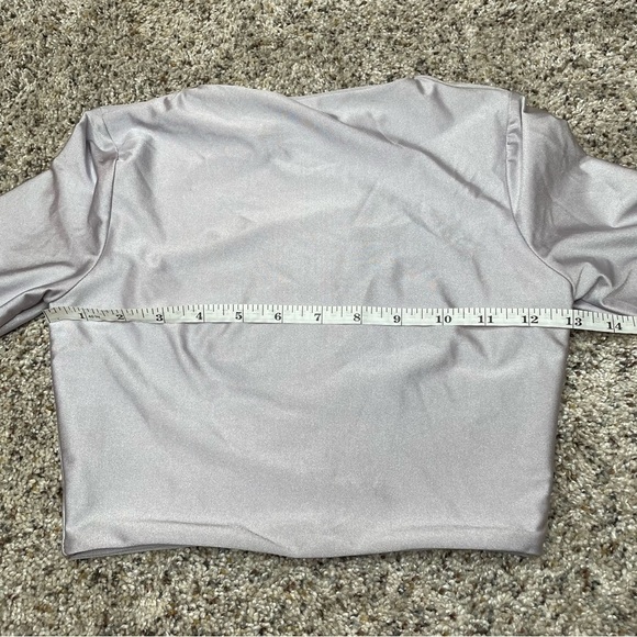 Naked Wardrobe The Sleek T Crop Top in Lavender Purple Extra Small NWT - Picture 9 of 12